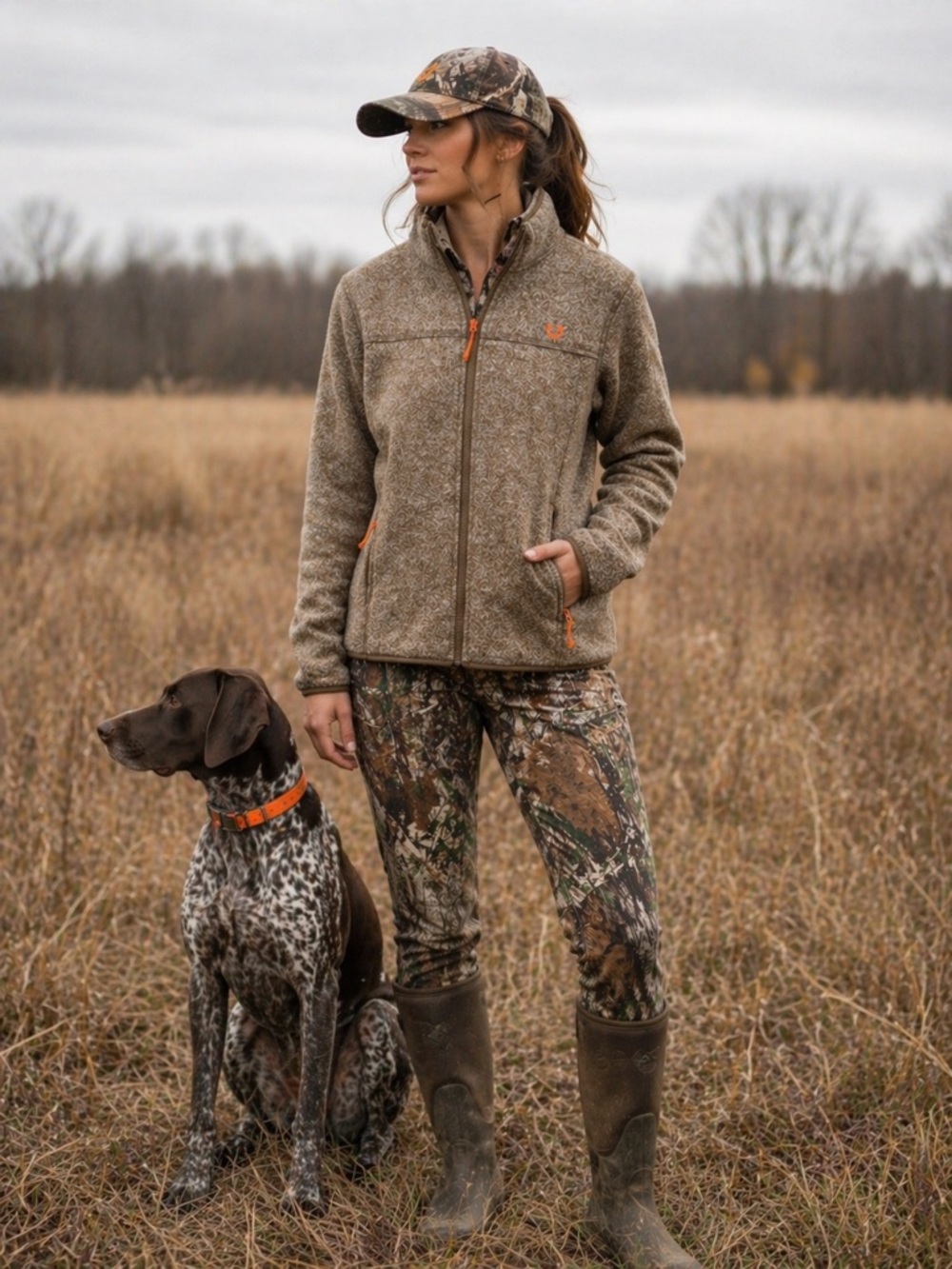 Huntshield Sherpa Fleece Jacket Womens Small Brown Full Zip Outdoor